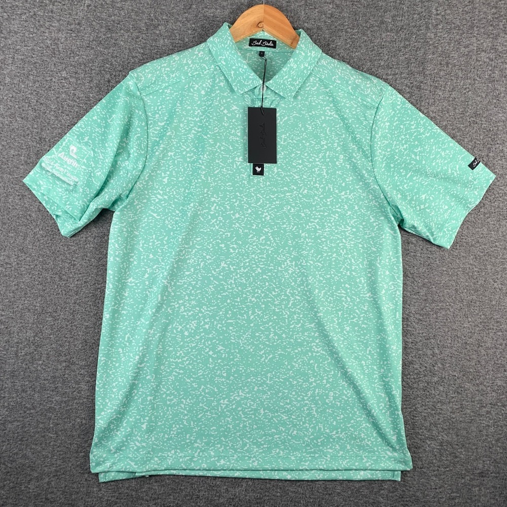 Bad Birdie Polo Men Large Green Abyss Mint Performance Golf Preppy NEW